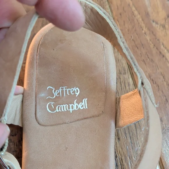 Jeffrey Campbell Reverie Fisherman Beige Woven Leather Slingback Sandals - Picture 8 of 9